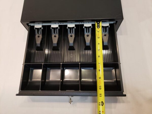 APG Standard- Duty 16” Electronic Point of Sale Cash Drawer | Vasario Series VB320-BL1616 | Printer Compatible | Plastic Till with 5 Bill/ 5 Coin Compartments | Black - Image 17