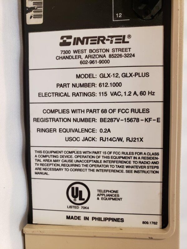 Wheelock Audiolink AA-10 Paging Amplifier 10 Watts RMS +  Inter-Tel GLX 612.1000 3 Line by 8 Station KSU - Image 58