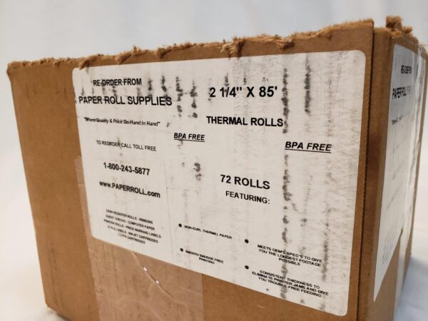 2 1/4" x 85' BPA Free Thermal Receipt Paper Rolls - Image 4