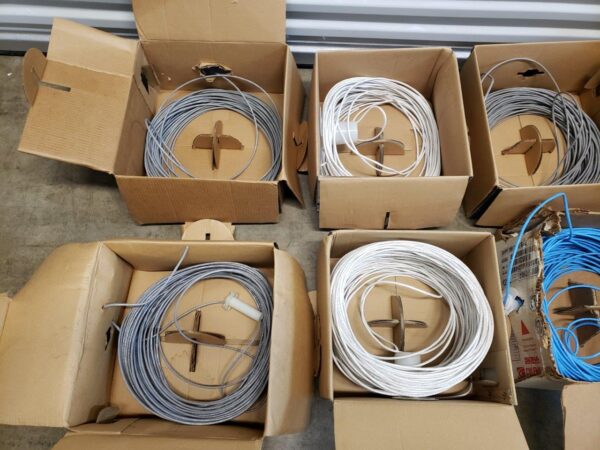 CAT5e cable 7 bundles boxes of various lengths totaling over 3000ft of wiring