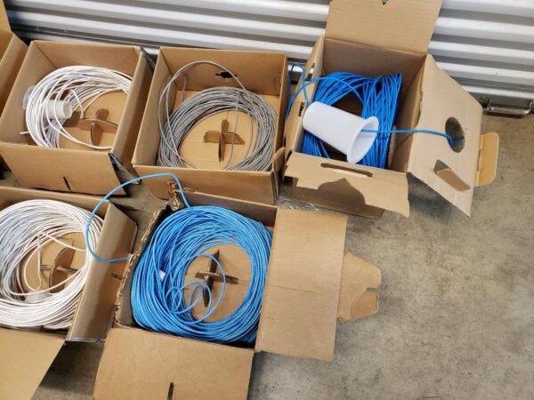 CAT5e cable 7 bundles boxes of various lengths totaling over 3000ft of wiring