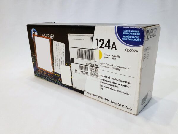 HP 124A Yellow Original LaserJet Toner Cartridge, Q6002A Genuine