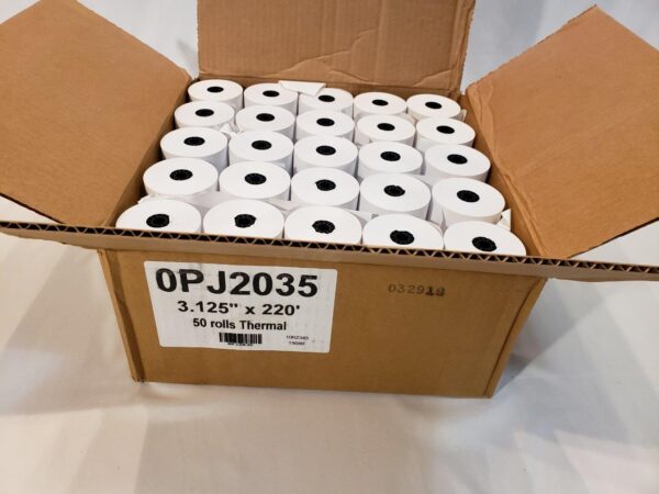 Thermal Cash Register Paper 3 1/8″ (3.125”) x 220′ Thermal Paper (50 Rolls)