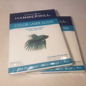 Hammermill Color Laser Gloss Paper, 94 Brightness, 32lb, 8-1/2 x 11, White, 300 Sheets/Pack