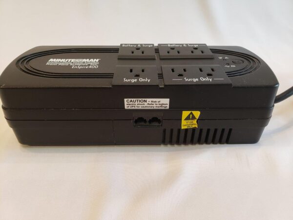 Minuteman EnSpire EN400 UPS, 200 Watt, 400 VA computer electrical battery Backup (used) - Image 4