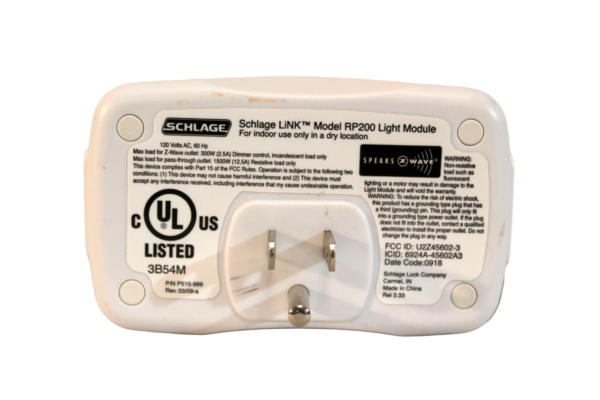 Schlage LiNK RP200 Z-Wave Light Module Wireless Control Module