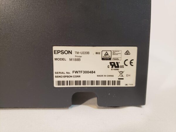 Epson TM-U220B M188B POS Receipt Printer Ethernet Interface - with Power Supply - Image 5