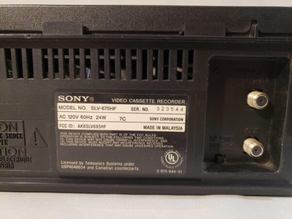 Sony SLV-675HF Video Cassette Recorder Player VCR w/ Hi Fi Stereo - Image 9