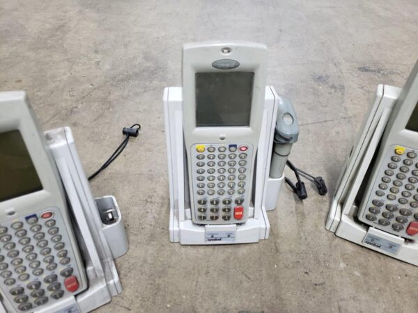 Lot of 4 Symbol PDT-6840 Portable Data Terminal Barcode Scanners + 4x Symbol CBU 3865 59942-01-00 21-32665-02 Single Slot Charger Cradle + 4 Slot Battery Charger Station 20-33569-01 + Symbol SYM04-2 p/n 50-14001-008 Power Supply Adapter - Image 6