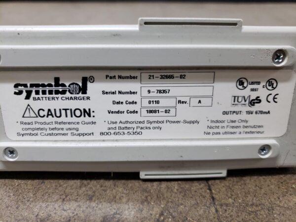 Lot of 4 Symbol PDT-6840 Portable Data Terminal Barcode Scanners + 4x Symbol CBU 3865 59942-01-00 21-32665-02 Single Slot Charger Cradle + 4 Slot Battery Charger Station 20-33569-01 + Symbol SYM04-2 p/n 50-14001-008 Power Supply Adapter - Image 17