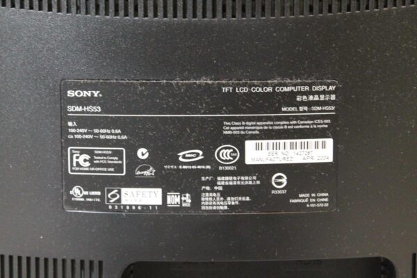 Sony 15" LCD Color Computer Display Monitor | Model SDM-HS53 | Used, Tested, Working - Image 14