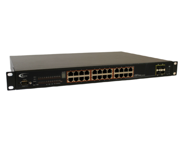 i3-International Annexxus Cortex Stackable PoE Video Network Switch SW-24400 with rack mount ears - Image 5