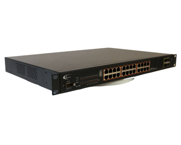 i3-International Annexxus Cortex Stackable PoE Video Network Switch SW-24400 with rack mount ears - Image 6